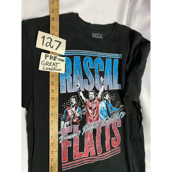 Rascal Flatts 2019 Tour T-Shirt Size L Black Band Tee Concert Dates Graphic - Picture 4 of 8